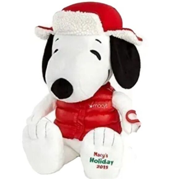 2015 Macy's Exclusive Holiday Snoopy & Belle Plush Figure Christmas NWT - Picture 1 of 8